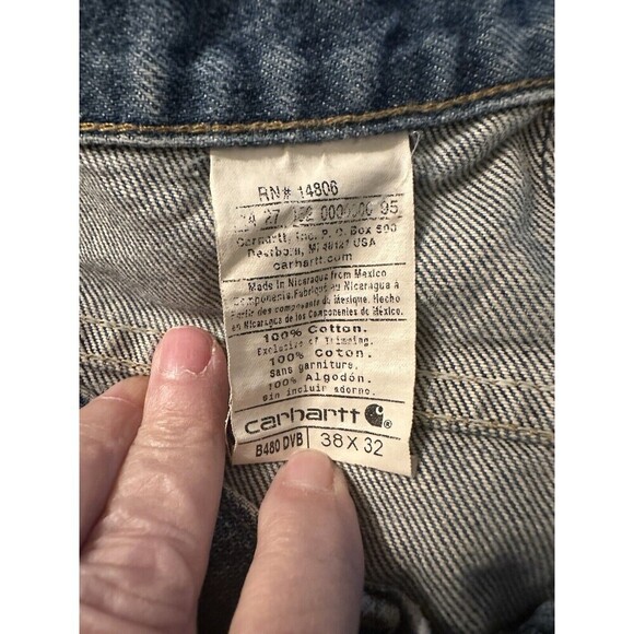 Carhartt 38 x 32 Relaxed Fit Blue Jeans Workwear Style - Picture 8 of 8